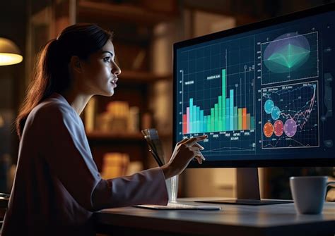 Premium AI Image | A chemist analyzing data on a computer screen with ...
