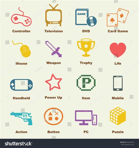 Game Elements Vector Infographic Icons Stock Vector (Royalty Free ...