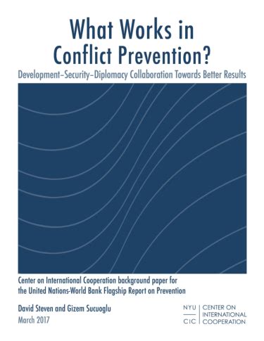 What Works in Conflict Prevention | Center on International Cooperation