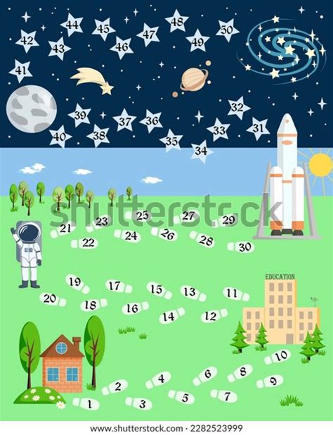 Educational Board Game Step By Step Stock Vector (Royalty Free ...