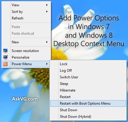 Add “Power Options” Cascading Menu in Windows 7 and Later Desktop ...