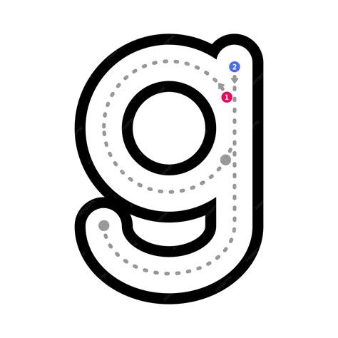 Premium Vector | Tracing alphabet letter g lowercase prewriting dotted ...