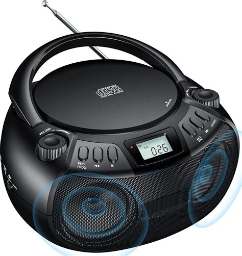 Amazon.com: Tyler Portable CD Player Boombox with FM Radio, Bluetooth ...