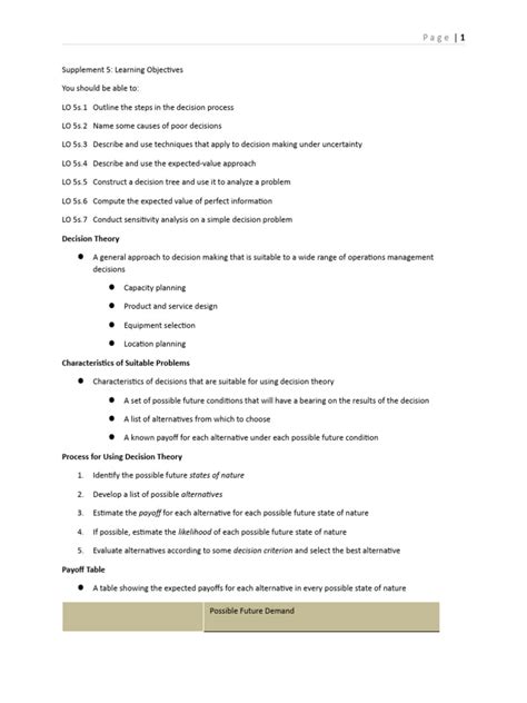 Operation Management Reviewer | PDF | Decision Making | Decision Theory