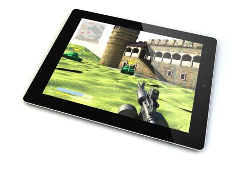 Tablet gaming stock illustration. Illustration of computer - 51794272