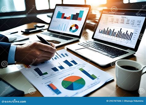 Business Person Analyzing Financial Report Stock Illustration ...