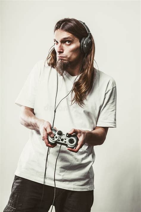 Male Player Focus on Play Games Stock Photo - Image of dependent ...
