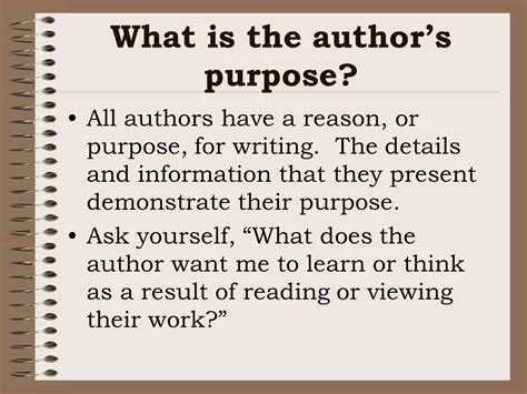 Author's Purpose Definition In Literature