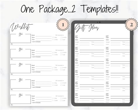 Wishlist Printable Tracker Template Insert. Christmas | Etsy
