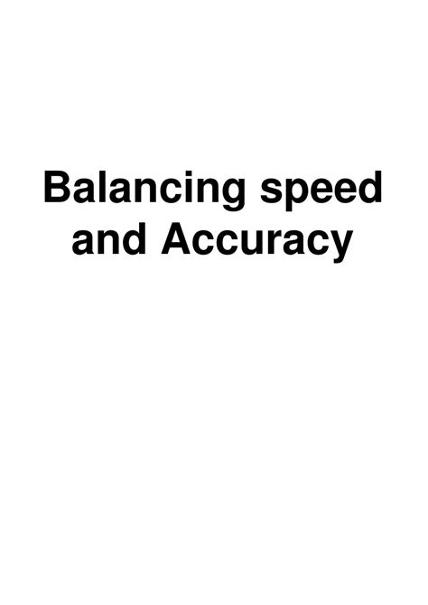 PPT - Balancing speed and Accuracy PowerPoint Presentation, free ...