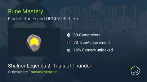Rune Mastery achievement in Shalnor Legends 2: Trials of Thunder