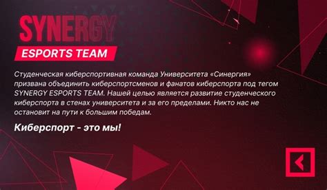 SYNERGY ESPORTS TEAM | ВКонтакте
