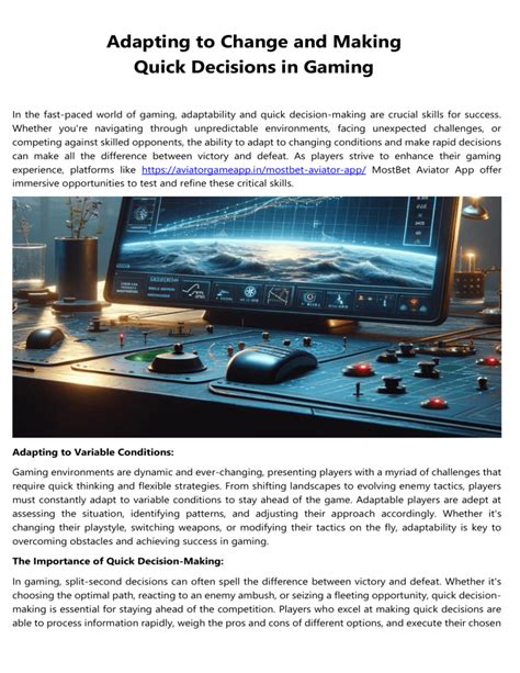 Adaptability &amp; Decision-Making in Gaming: A Guide