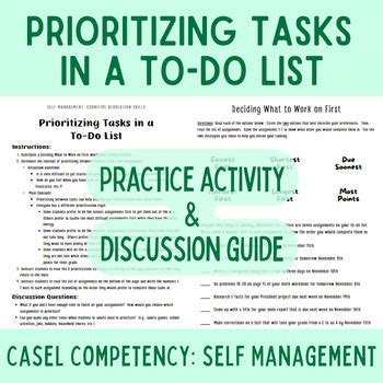 Prioritizing Tasks in a To-Do List - Practice Activity &amp; Discussion Guide
