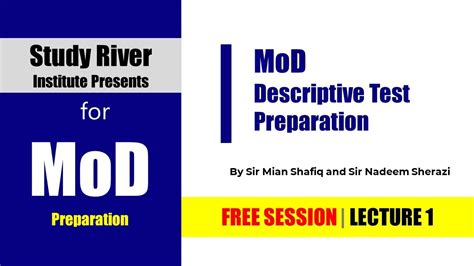 MOD Descriptive Test | MOD Written Test | Skill Test | MOD Past papers ...