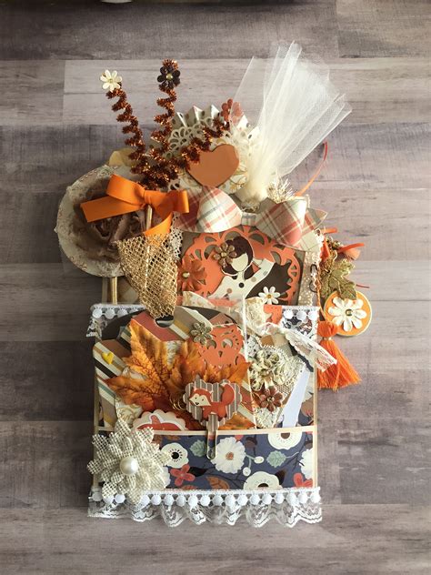 Fall theme Loaded Envelope Scrapbook Paper Flowers, Fall Scrapbook ...