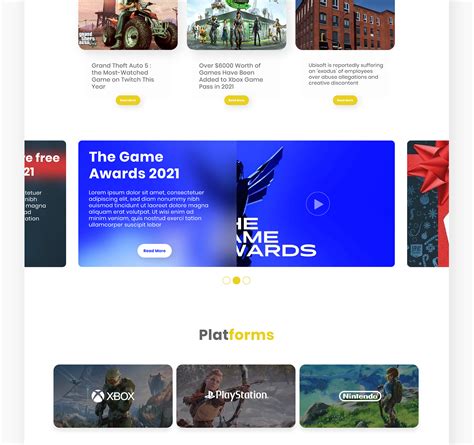 Landing Page Concept for a Gaming News Website. on Behance