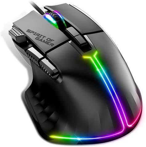 SPIRIT OF GAMER | Gaming Maus PC mit 12800 DPI | RGB Maus mit 8 ...