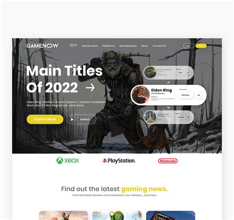 Landing Page Concept for a Gaming News Website. on Behance