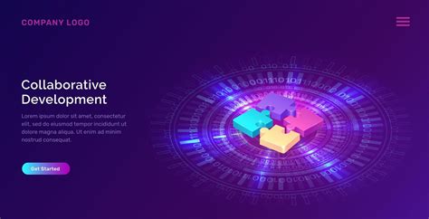 Collaborative development, isometric concept 21795408 Vector Art at ...