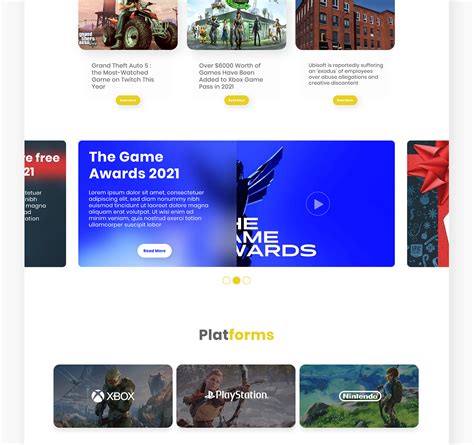 Landing Page Concept for a Gaming News Website. on Behance