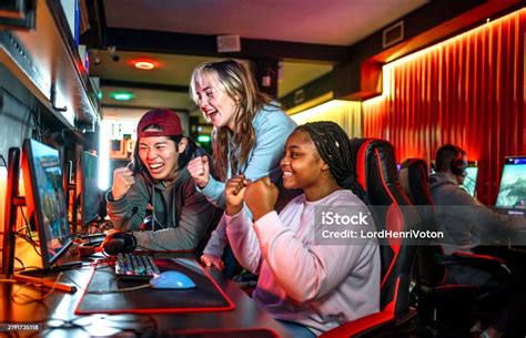 Young Esports Team Celebrating Their Victory Stock Photo - Download ...