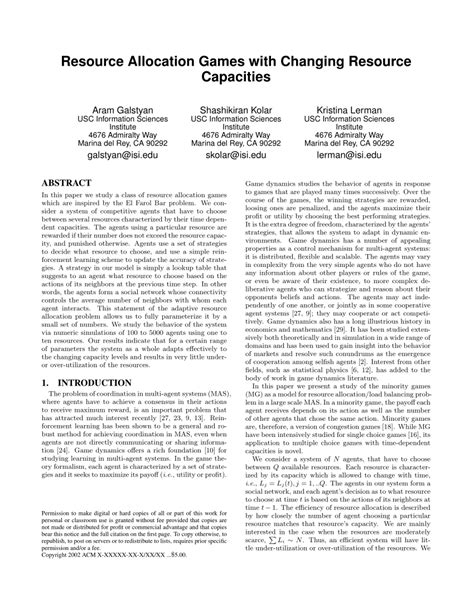 (PDF) Resource Allocation Games with Changing Resource Capacities