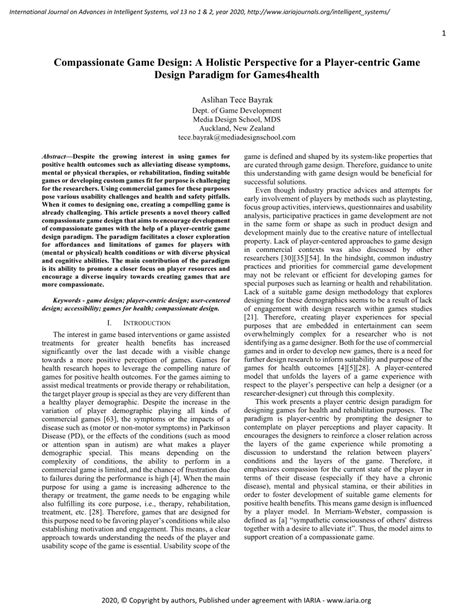 (PDF) Compassionate Game Design: A Holistic Perspective for a Player ...