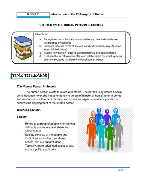 Chapter 12 THE Human Person IN Society - CHAPTER 12: THE HUMAN PERSON ...
