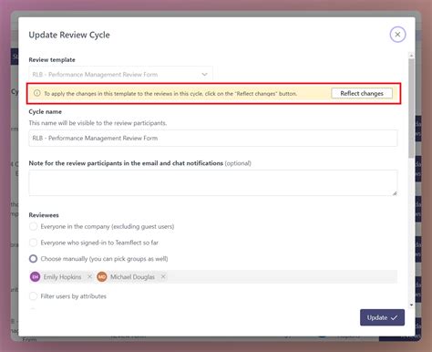 Updating Review Template and Applying Changes to Ongoing Review Cycles ...