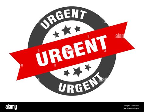 urgent sign. urgent black-red round ribbon sticker Stock Vector Image ...