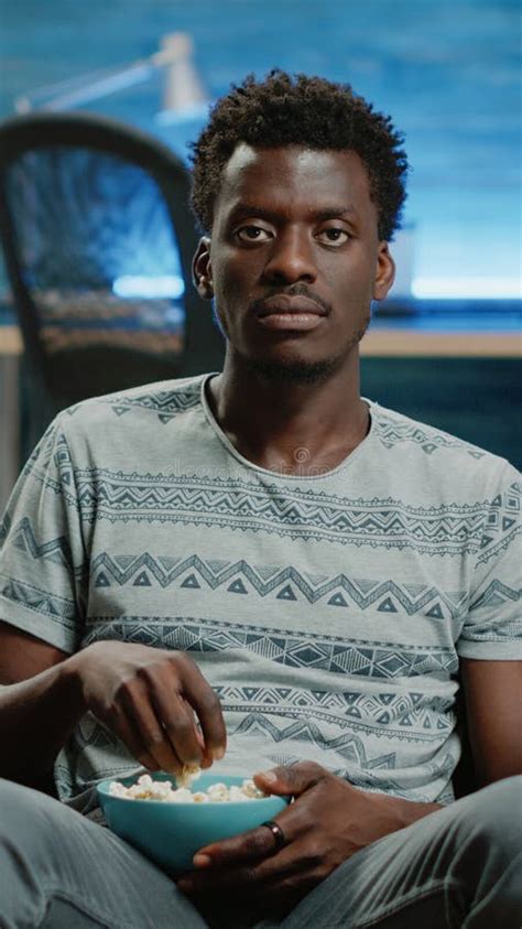 Sports Fan Watching Game on Green Screen Tv Mockup Encouraging ...