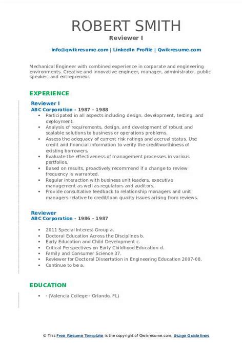 10+ Reviewer Resume Samples &amp; Templates for 2025