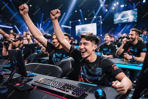 Joyful Gamer Celebrating Esports Championship Win | Premium AI ...