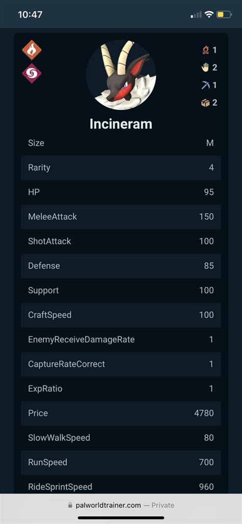 Melee Attack vs. Shot Attack stats : r/Palworld