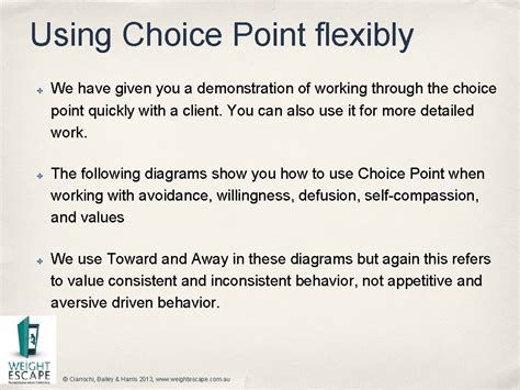 The choice point model An introduction From Ciarrochi