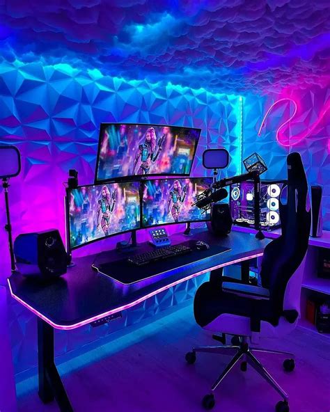 30 Best Gaming Desk Setup Ideas You Should Check | Video game rooms ...