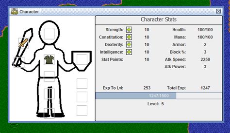 Character equipment screen - Kisnard Online MMORPG
