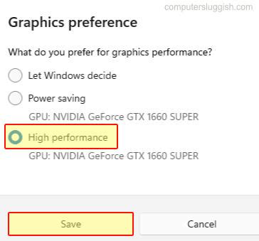 Windows 11 Change Graphics Performance For Games - ComputerSluggish