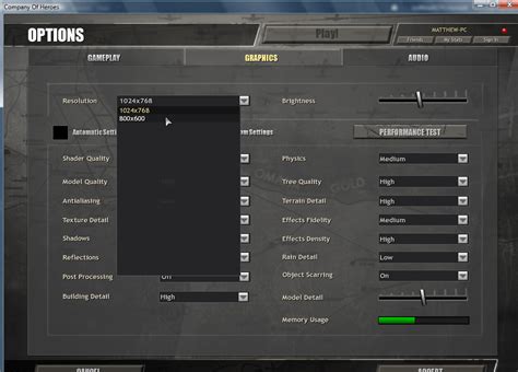 Settings Graphics