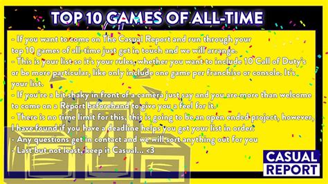 The Top 10 Video Game Lists so far... : r/TheCasualReport