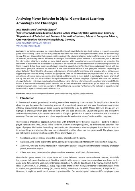 (PDF) Analyzing player behavior in digital game-based learning ...