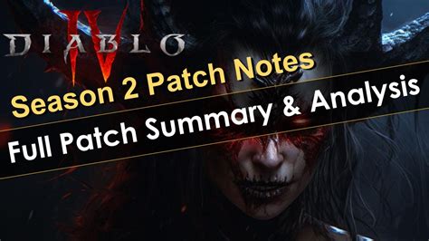 Raxxanterax: Diablo 4 Season 2 Patch Notes Analysis