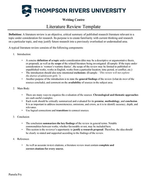 50 Smart Literature Review Templates (APA) ᐅ TemplateLab