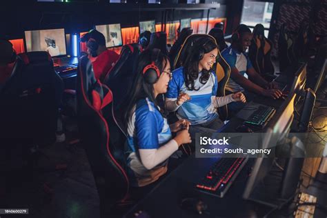 Professional Esports Team Celebrating Victory Stock Photo - Download ...