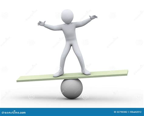3d man balancing on ball stock illustration. Image of figure - 32790382