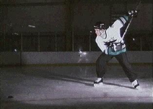 Shooting a hockey puck