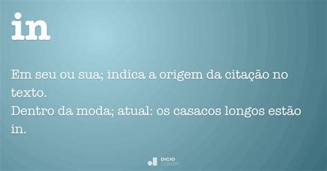 In - Dicio, Dicionário Online de Português