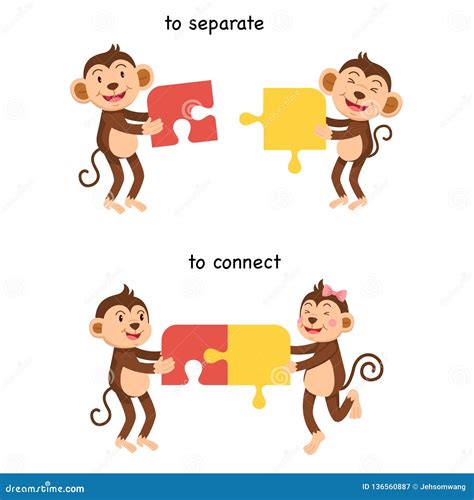 Opposite To Connect and To Separate Stock Vector - Illustration of ...