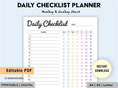 Checklist Template Pdf